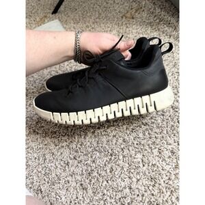 ECCO GRUUV‎ MENS BLACK/WHITE LEATHER SNEAKER/CASUAL SHOE SIZE EU43/9.5-10